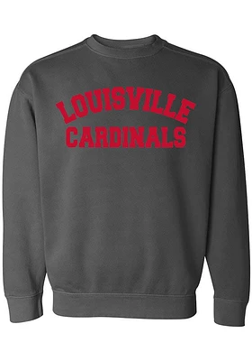 Summit Sportswear Louisville Cardinals Womens Classic Block Crew Sweatshirt