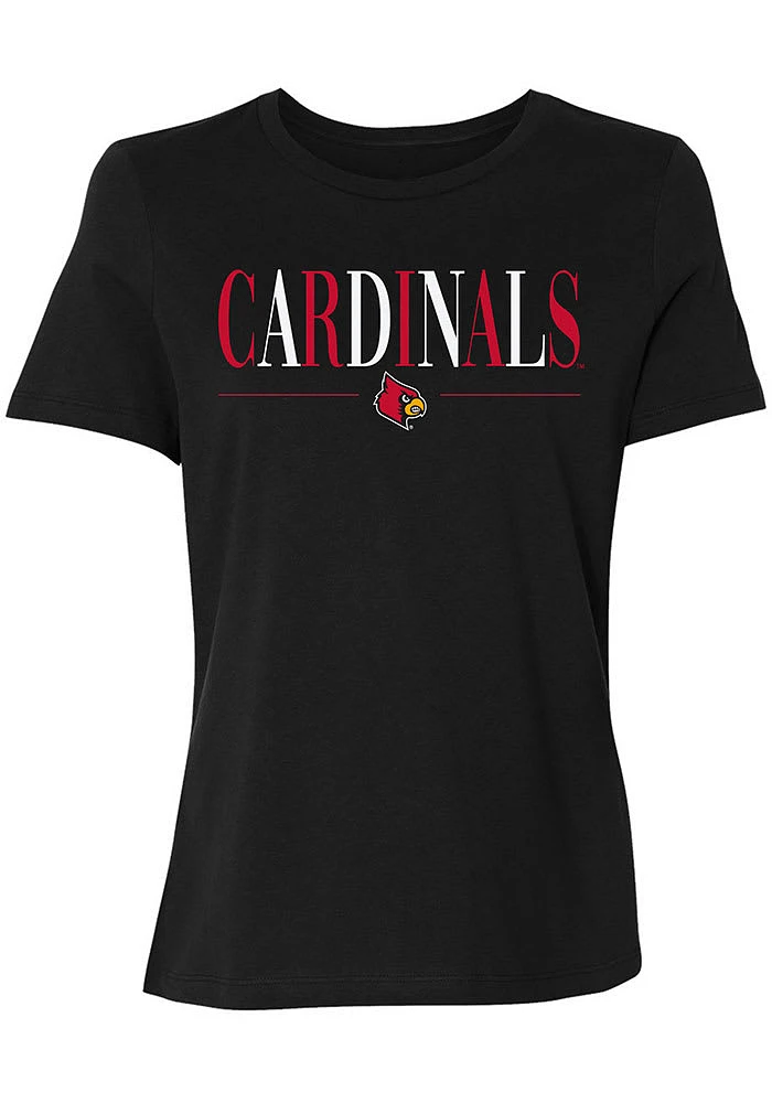 Summit Sportswear Louisville Cardinals Womens Black Classic Short Sleeve T-Shirt