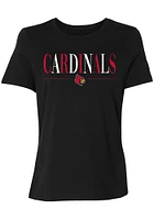 Summit Sportswear Louisville Cardinals Womens Black Classic Short Sleeve T-Shirt