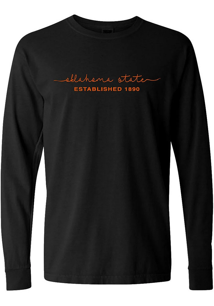 Summit Sportswear Oklahoma State Cowboys Womens Black Script LS Tee