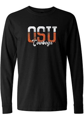 Summit Sportswear Oklahoma State Cowboys Womens Black Split Block LS Tee