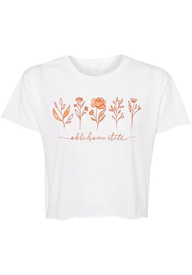Summit Sportswear Oklahoma State Cowboys Womens White Jade Floral Short Sleeve T-Shirt