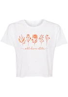 Summit Sportswear Oklahoma State Cowboys Womens White Jade Floral Short Sleeve T-Shirt