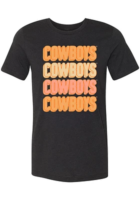 Summit Sportswear Oklahoma State Cowboys Womens Black Repeat Short Sleeve T-Shirt