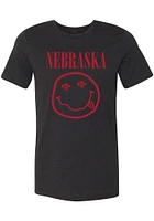 Summit Sportswear Nebraska Cornhuskers Womens Black Smiley Short Sleeve T-Shirt