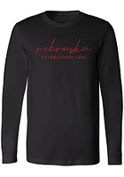 Summit Sportswear Nebraska Cornhuskers Womens Black Script LS Tee