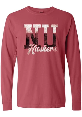 Summit Sportswear Nebraska Cornhuskers Womens Red Blocked LS Tee