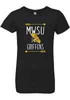 Summit Sportswear Missouri Western Griffons Girls Black Heart Arrow Short Sleeve Tee