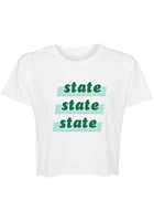 Summit Sportswear Michigan State Spartans Womens White Jade Short Sleeve T-Shirt