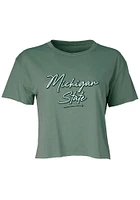 Summit Sportswear Michigan State Spartans Womens Green Jade Short Sleeve T-Shirt