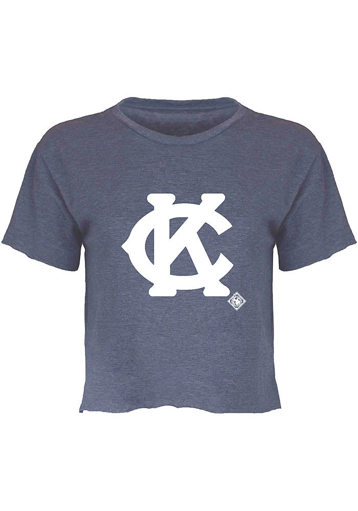 Summit Sportswear Kansas City Monarchs Womens Blue Cropped Short Sleeve T-Shirt