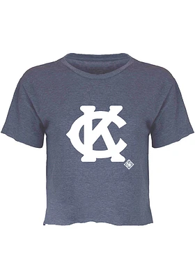 Summit Sportswear Kansas City Monarchs Womens Blue Cropped Short Sleeve T-Shirt