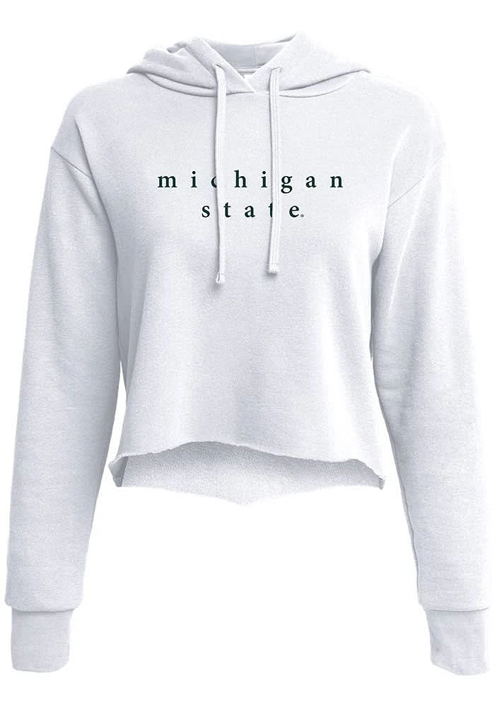 Summit Sportswear Michigan State Spartans Womens White Abby Hooded Sweatshirt