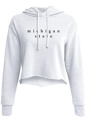 Summit Sportswear Michigan State Spartans Womens White Abby Hooded Sweatshirt