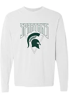 Summit Sportswear Michigan State Spartans Womens White Triangle LS Tee