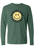 Summit Sportswear Michigan State Spartans Womens Green Smiley LS Tee