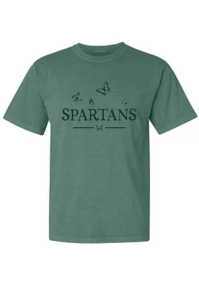 Summit Sportswear Michigan State Spartans Womens Green Butterfly Short Sleeve T-Shirt