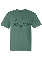 Summit Sportswear Michigan State Spartans Womens Green Butterfly Short Sleeve T-Shirt