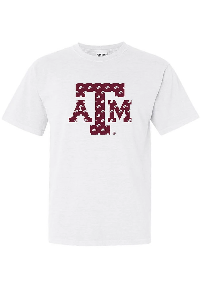 Summit Sportswear Texas A&M Aggies Womens White Cowboy Hat Infill Short Sleeve T-Shirt