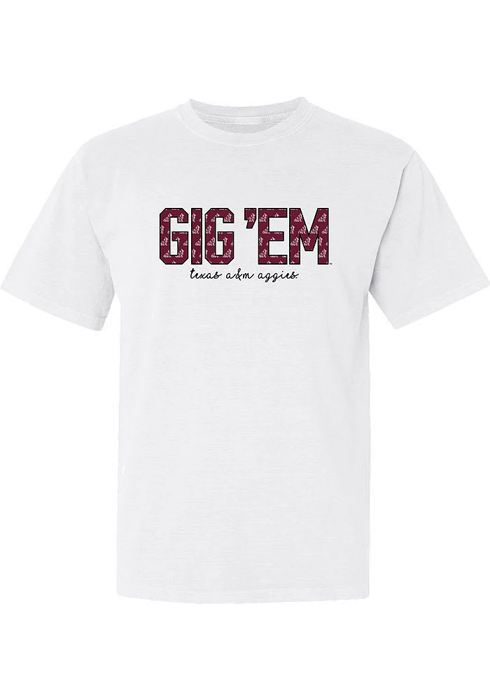 Summit Sportswear Texas A&M Aggies Womens White Gig Em Reveille Short Sleeve T-Shirt