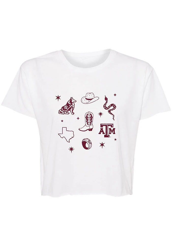 Summit Sportswear Texas A&M Aggies Womens White Jade Short Sleeve T-Shirt