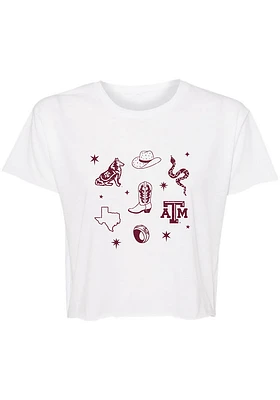 Summit Sportswear Texas A&M Aggies Womens White Jade Short Sleeve T-Shirt