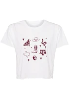 Summit Sportswear Texas A&M Aggies Womens White Jade Short Sleeve T-Shirt