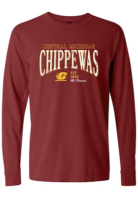 Summit Sportswear Central Michigan Chippewas Womens Maroon Mascot LS Tee