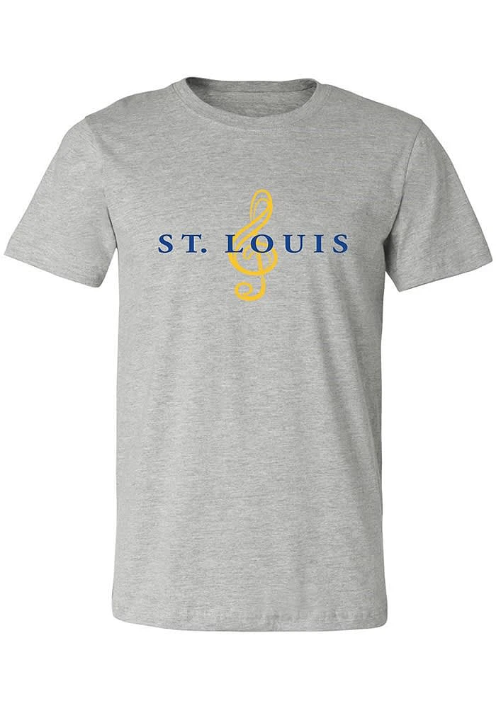 Summit Sportswear St Louis Grey Music Note Short Sleeve Fashion T Shirt