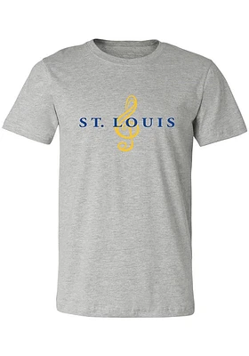 Summit Sportswear St Louis Grey Music Note Short Sleeve Fashion T Shirt
