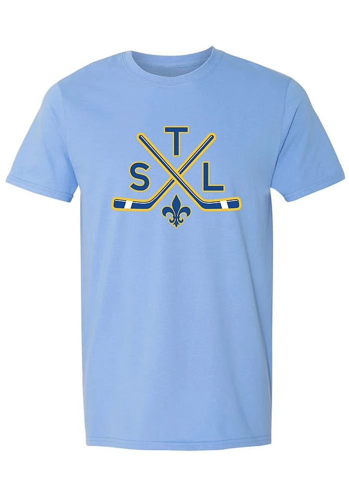 Summit Sportswear St Louis Blue Sticks Fleur De Lis Short Sleeve T Shirt