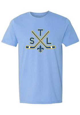 Summit Sportswear St Louis Blue Sticks Fleur De Lis Short Sleeve T Shirt