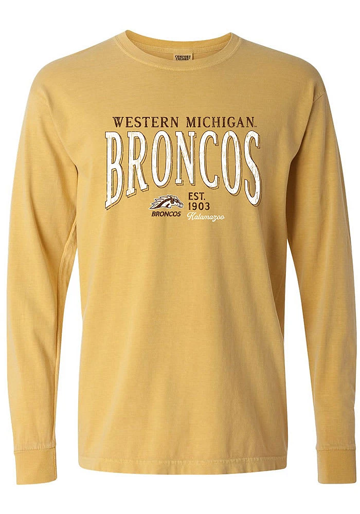 Summit Sportswear Western Michigan Broncos Womens Gold Mascot LS Tee