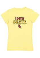 Summit Sportswear Iowa State Cyclones Girls Gold Bubble Script 1965 Bird Short Sleeve Tee