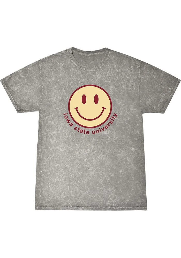 Summit Sportswear Iowa State Cyclones Womens Grey Smiley Short Sleeve T-Shirt