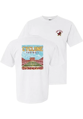 Summit Sportswear Iowa State Cyclones Womens White Water Color Stadium Short Sleeve T-Shirt
