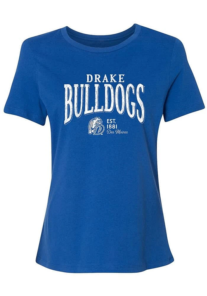 Summit Sportswear Drake Bulldogs Womens Blue Stella Short Sleeve T-Shirt