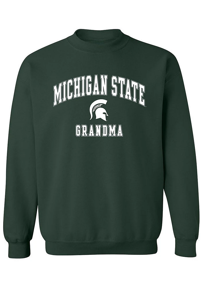 Summit Sportswear Michigan State Spartans Womens Green Grandma Crew Sweatshirt