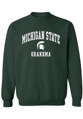 Summit Sportswear Michigan State Spartans Womens Green Grandma Crew Sweatshirt
