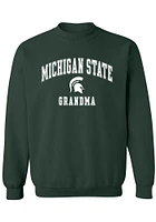 Summit Sportswear Michigan State Spartans Womens Green Grandma Crew Sweatshirt