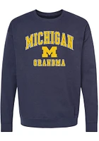 Summit Sportswear Michigan Wolverines Womens Blue Grandma Crew Sweatshirt