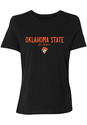 Summit Sportswear Oklahoma State Cowboys Womens Black Script Mom Short Sleeve T-Shirt