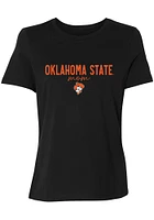 Summit Sportswear Oklahoma State Cowboys Womens Black Script Mom Short Sleeve T-Shirt