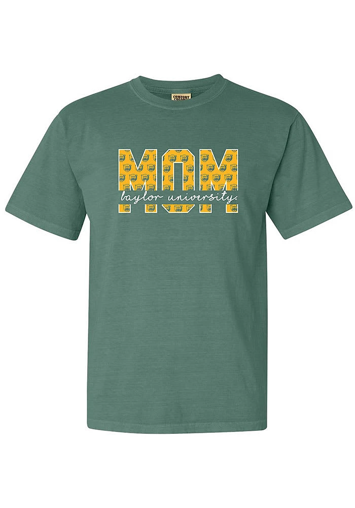 Summit Sportswear Baylor Bears Womens Green Block Mom Short Sleeve T-Shirt