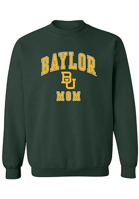 Summit Sportswear Baylor Bears Womens Green Mom Crew Sweatshirt