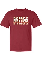 Summit Sportswear Iowa State Cyclones Womens Crimson Block Mom Short Sleeve T-Shirt