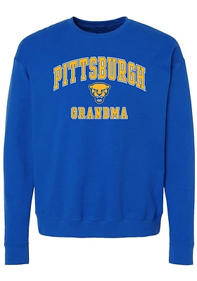 Summit Sportswear Pitt Panthers Womens Blue Grandma Crew Sweatshirt