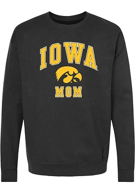 Summit Sportswear Iowa Hawkeyes Womens Black Mom Crew Sweatshirt