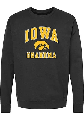 Summit Sportswear Iowa Hawkeyes Womens Black Grandma Crew Sweatshirt