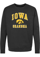 Summit Sportswear Iowa Hawkeyes Womens Black Grandma Crew Sweatshirt